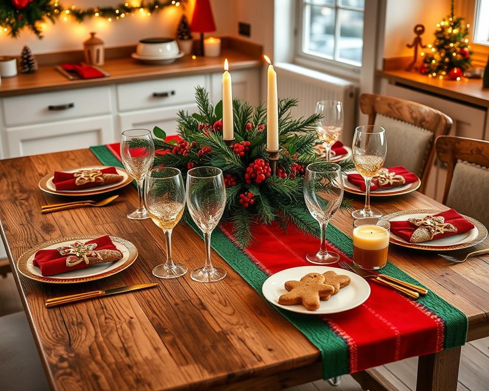 festive kitchen tablescape