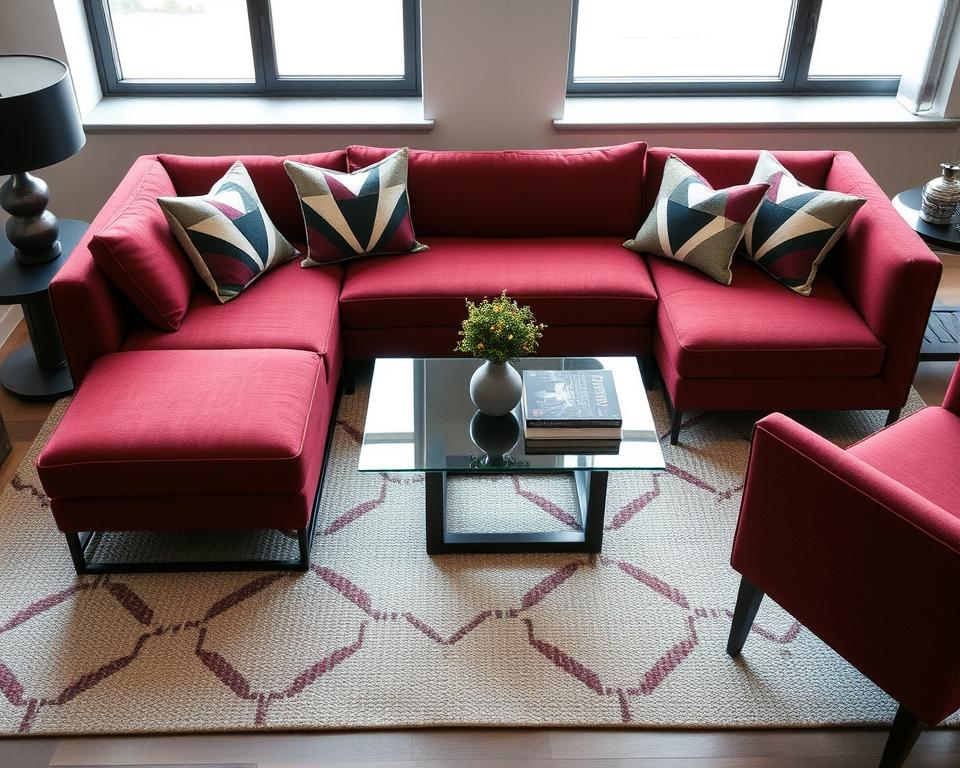 geometric patterns in living room