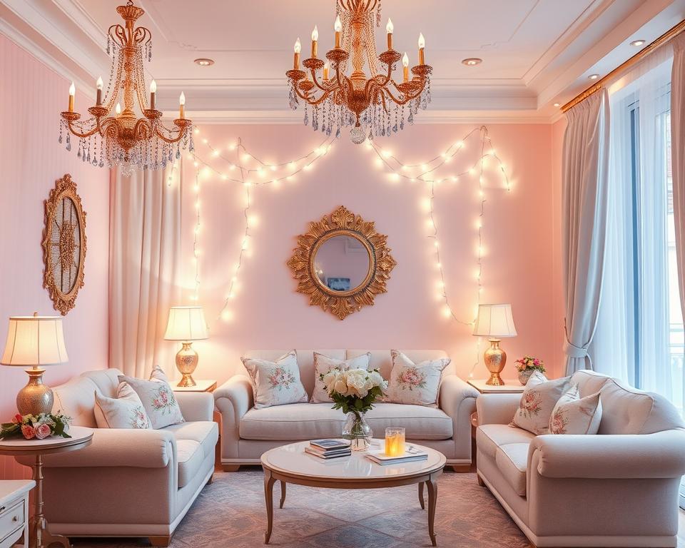 girly living room lighting