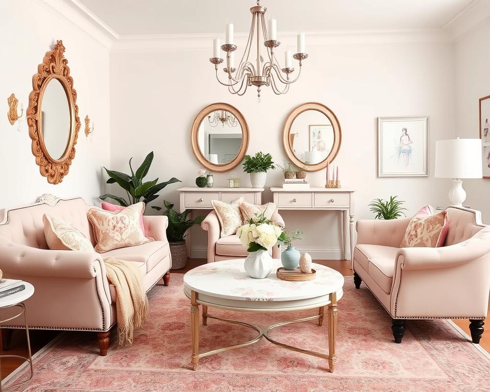 girly living room styling