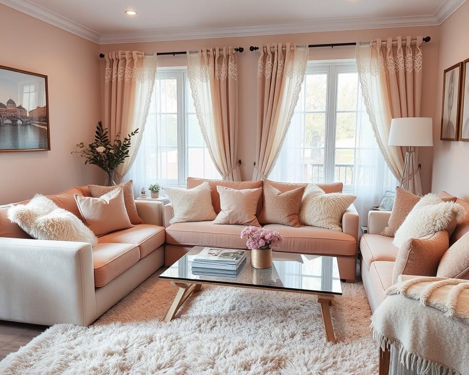 girly living room textures