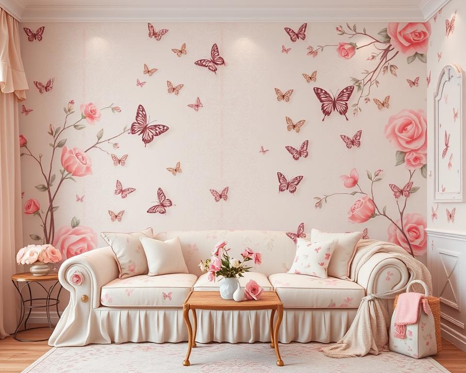 girly living room wallpaper