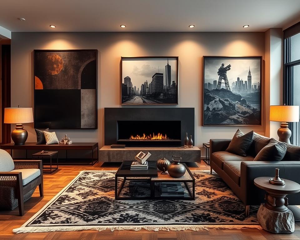 masculine artwork for living room