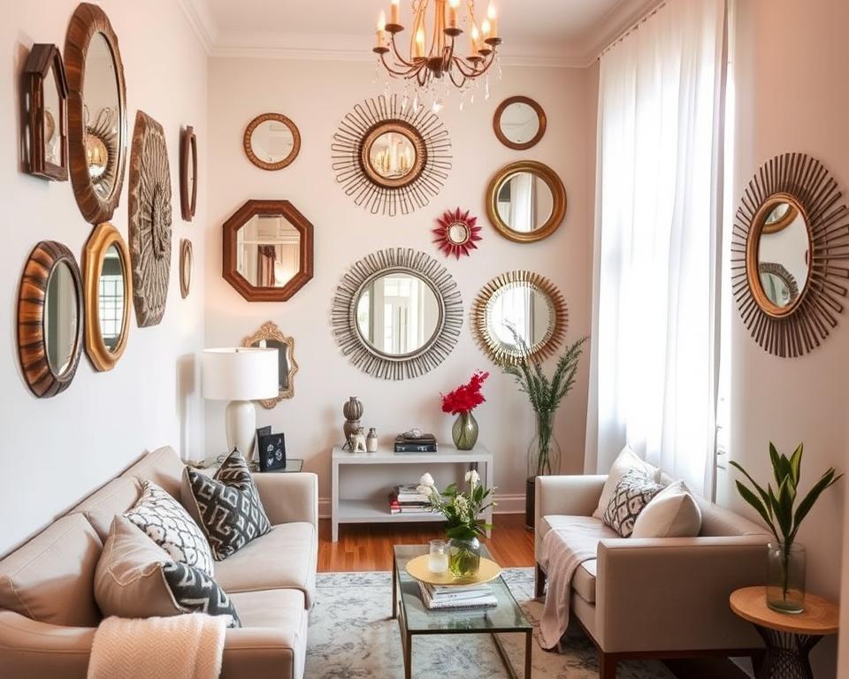 mirrors in small living rooms